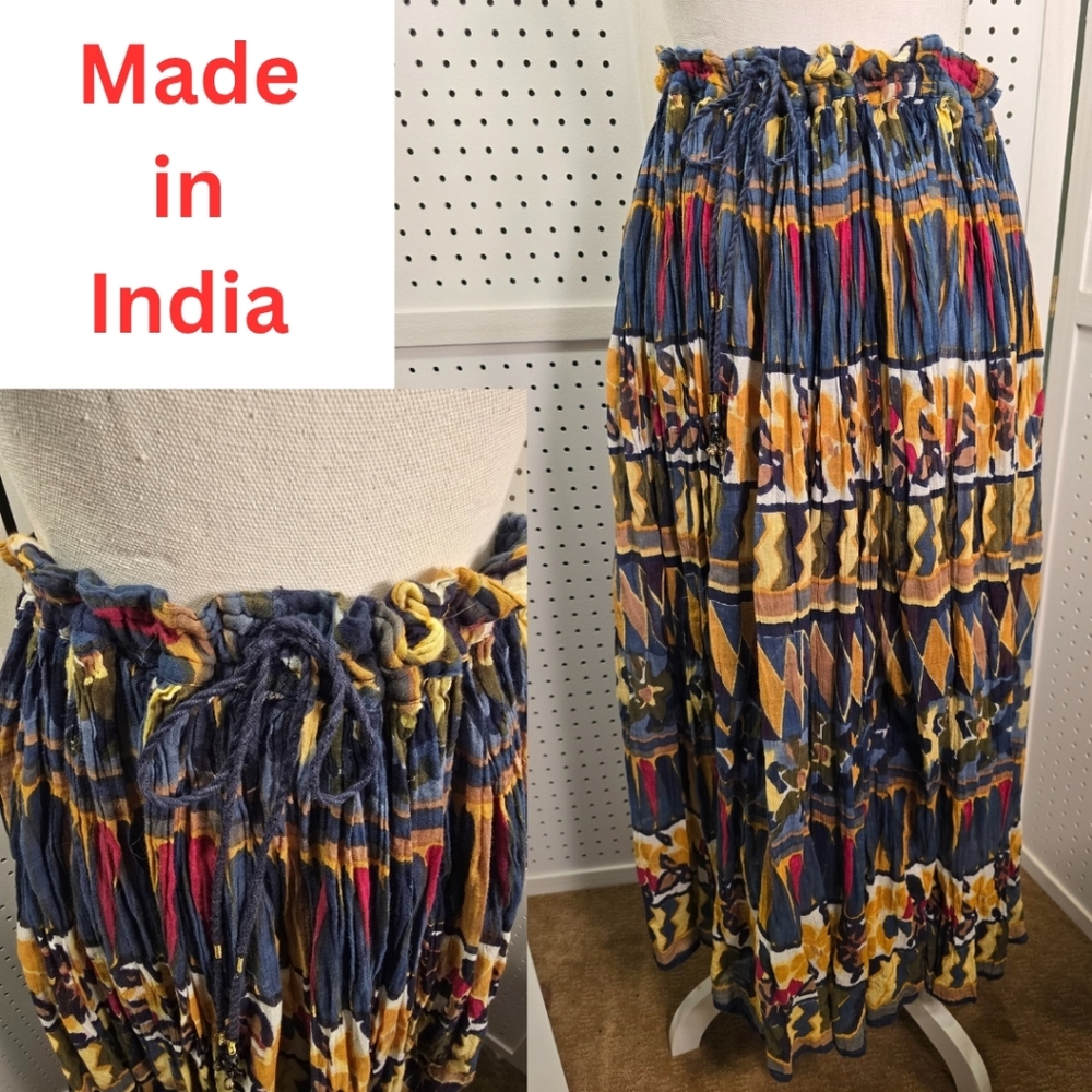 Cotton Long Lightweight Flowy Skirt